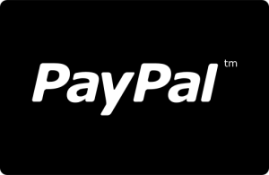 paypal logo in rectangular black card copy