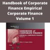 B. Espen Eckbo – Handbook of Corporate Finance Empirical Corporate Finance Volume 1