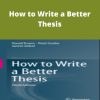 David Evans – How to Write a Better Thesis