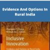 Inclusive Innovation – Evidence And Options In Rural India