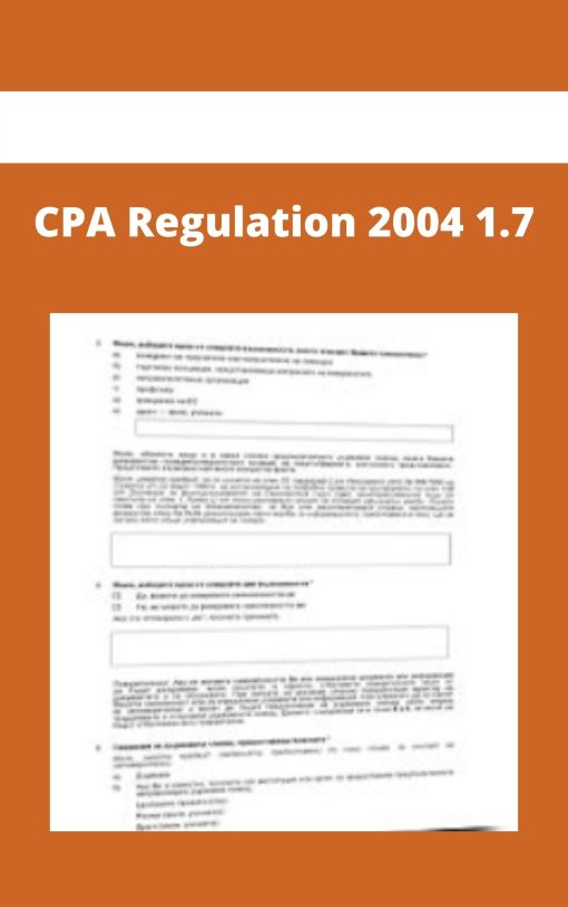 CPA Regulation 2004 1.7