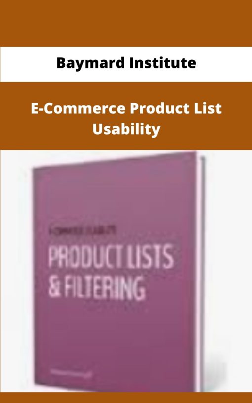 Baymard Institute E Commerce Product List Usability