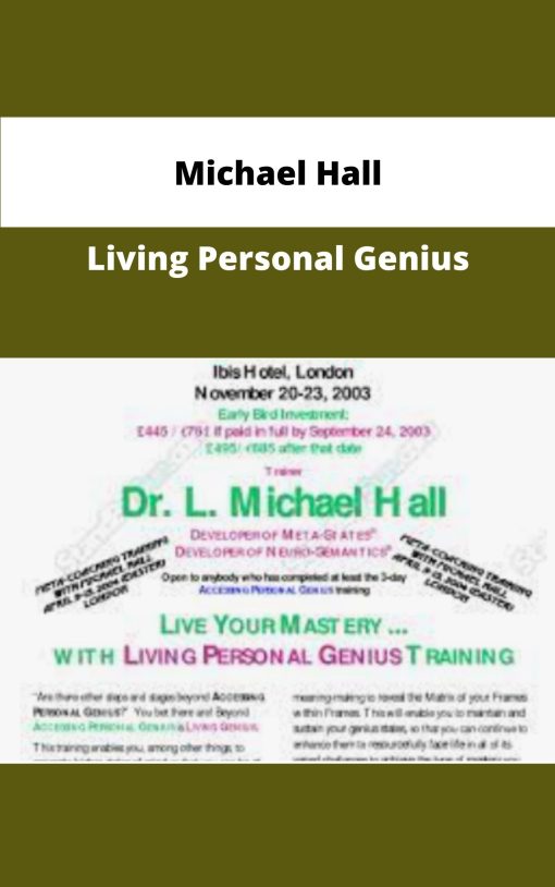 Michael Hall Living Personal Genius