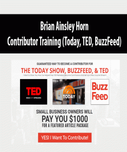 Brian Ainsley Horn – Contributor Training (Today, TED, BuzzFeed) | Available Now !