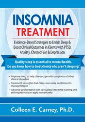 Insomnia Treatment: Evidence-Based Strategies to Enrich Sleep & Boost Clinical Outcomes in Clients with PTSD, Anxiety, Chronic Pain & Depression – Colleen E. Carney | Available Now !