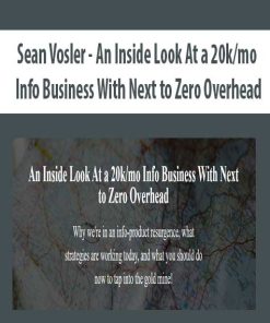 Sean Vosler – An Inside Look At a 20kmo Info Business With Next to Zero Overhead | Available Now !