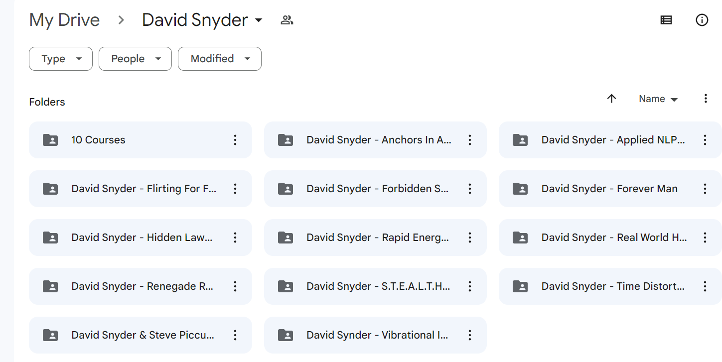25 David Snyder NLP Courses