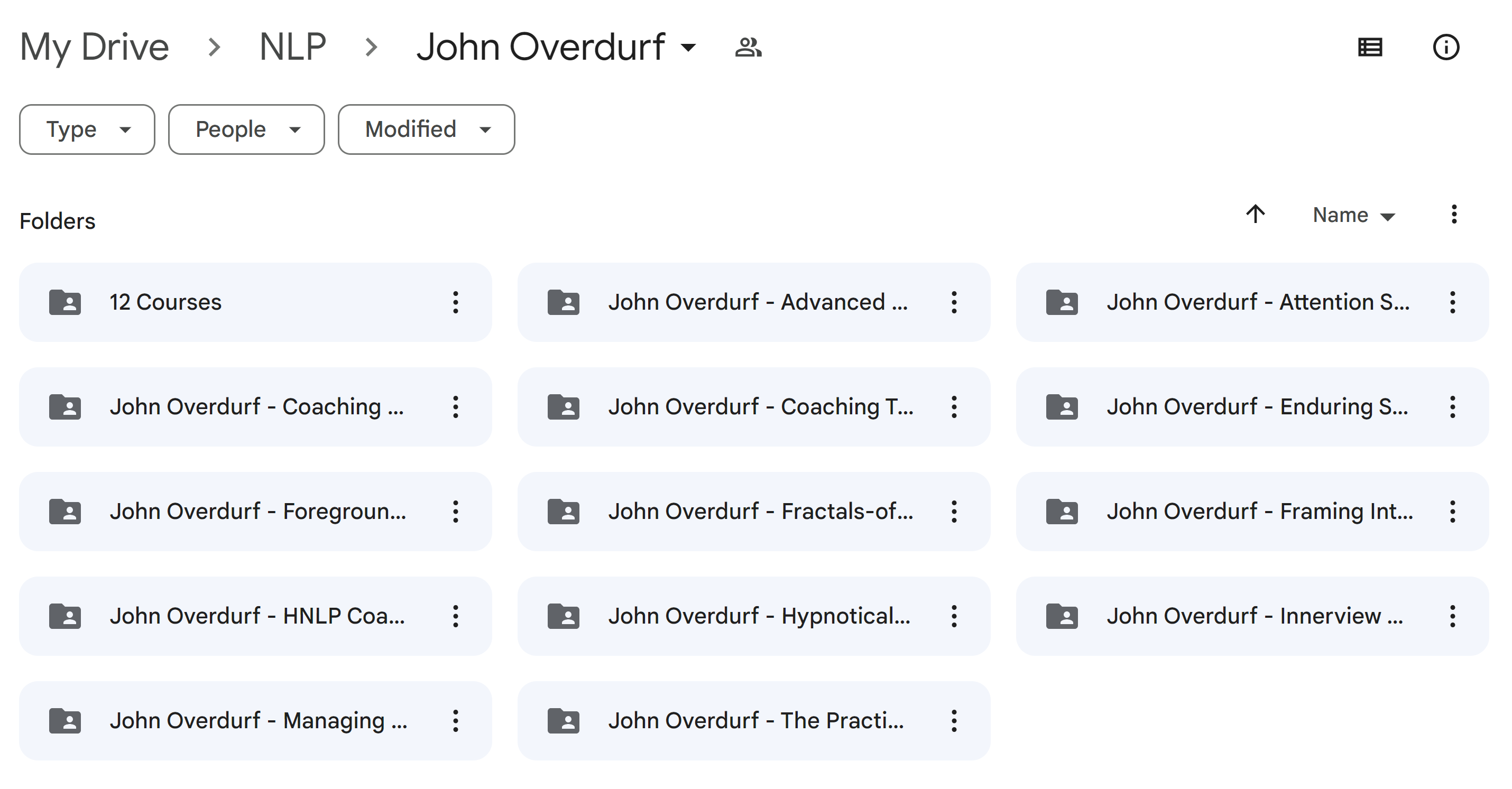 John Overdurf Courses 