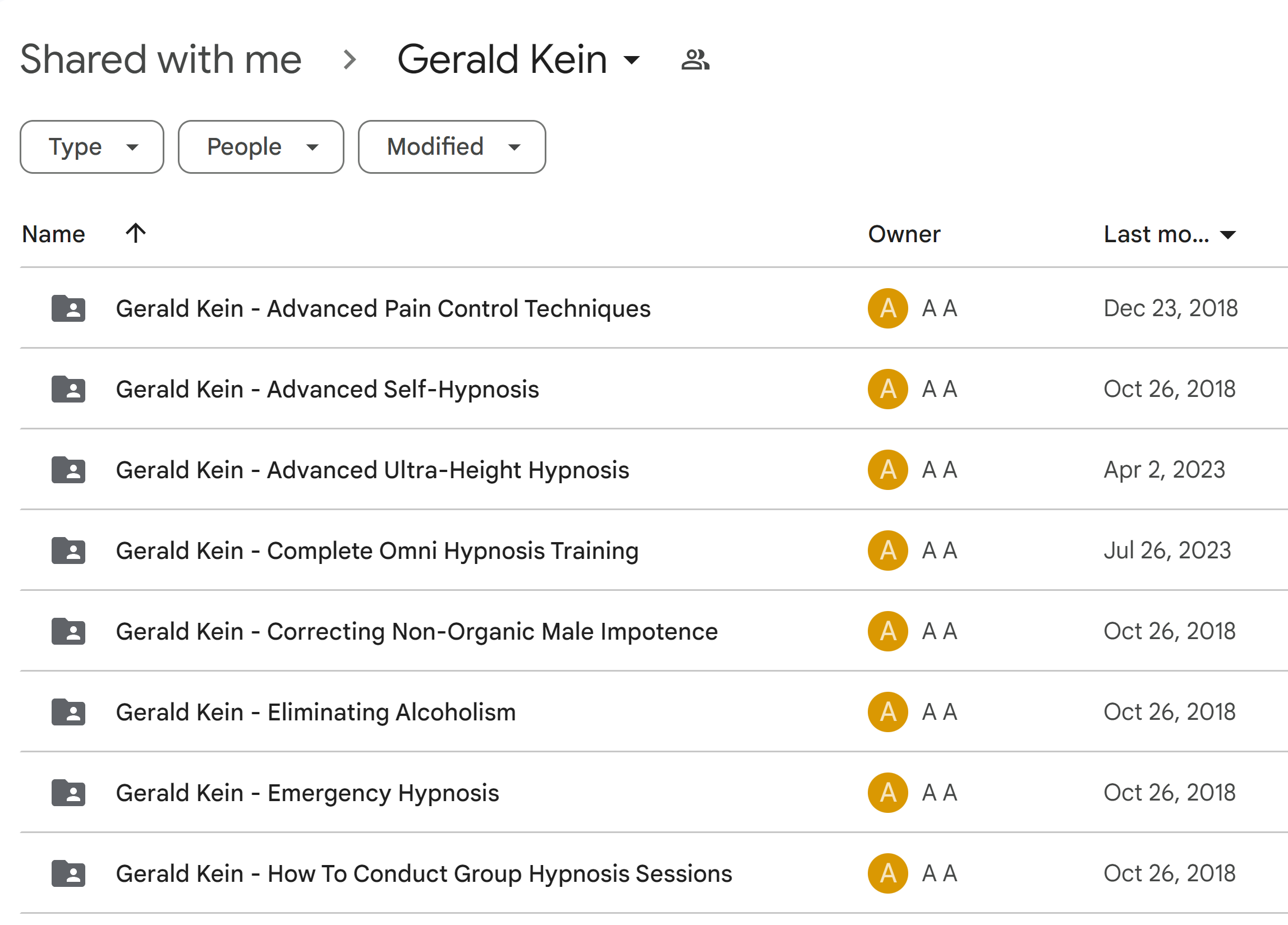 Gerald Kein Courses